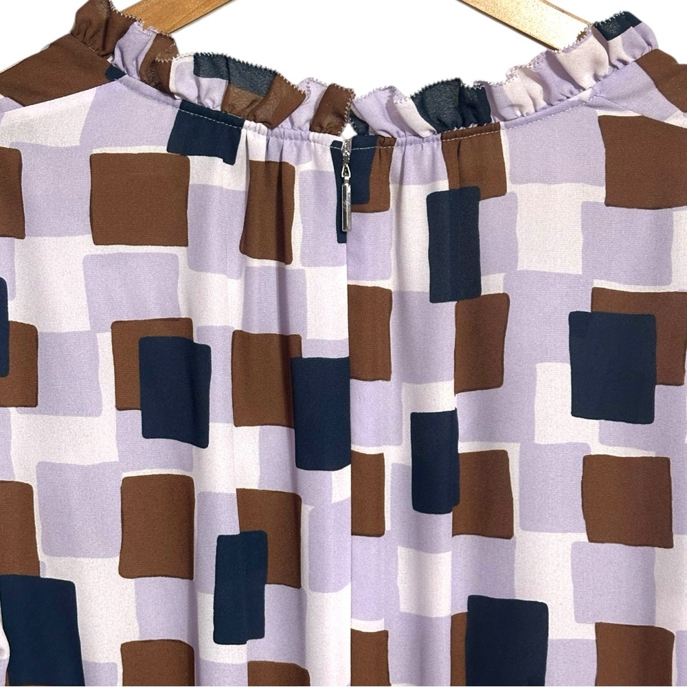 Kate Spade New York Geo Squares Swing Ruffled Dress Size 12 - Picture 11 of 16